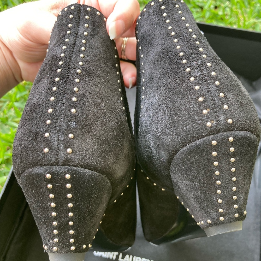 Saint Laurent Black Blaze Studded Booties - Picture 8 of 14